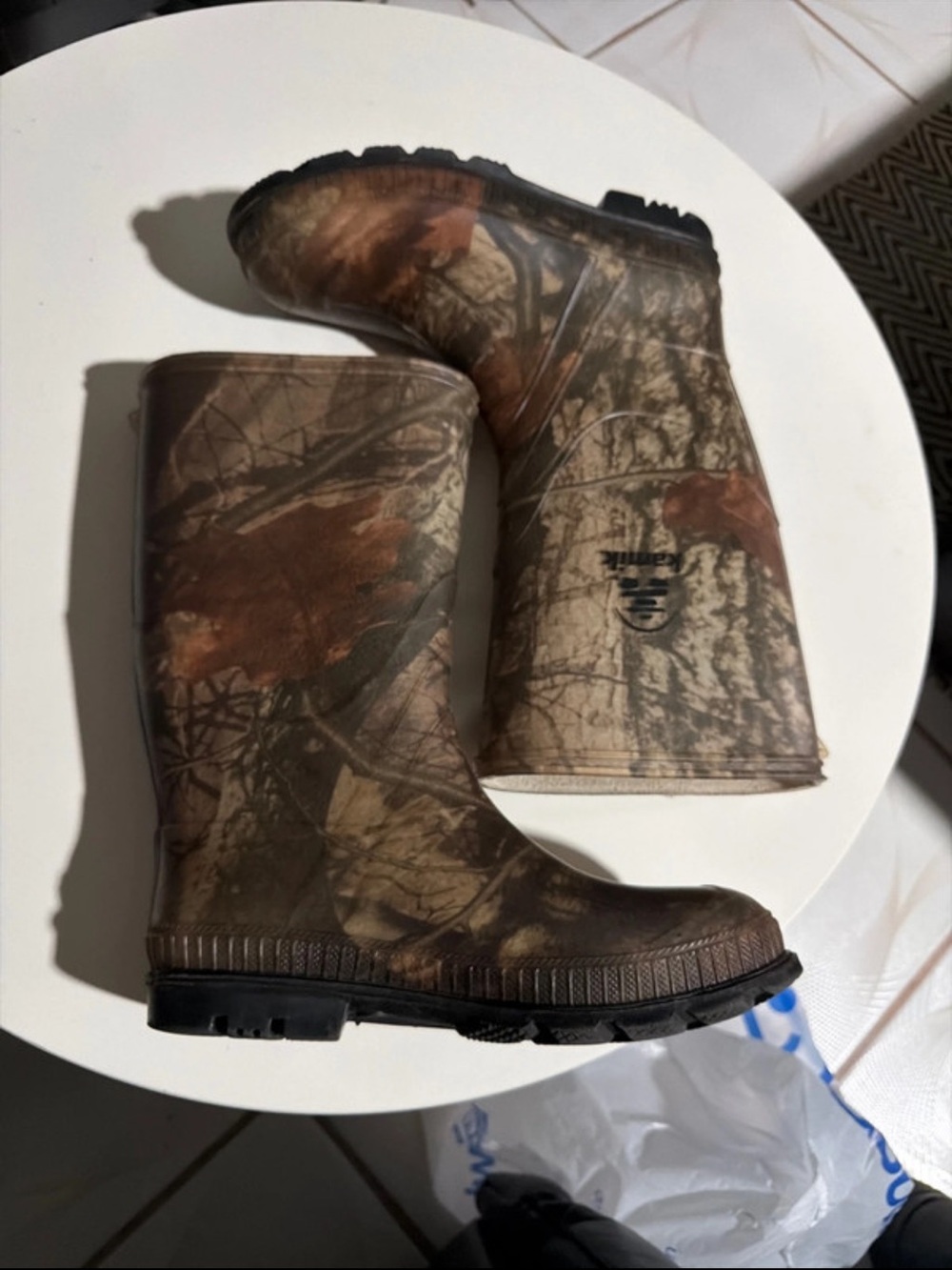 Kamik Brown and Tan Camouflage Hunting Rain Boots